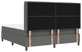 Cama Box com Colchão Cinza Escuro 180x200 cm em Tecido