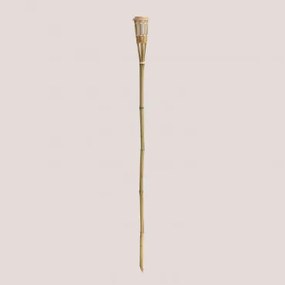 Tocha Led Solar Para Exterior Em Bambu Tasya ↑145 Cm - Sklum