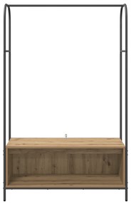 Cabide de Roupas com Prateleiras em Carvalho Artesanal 100x44x160 cm