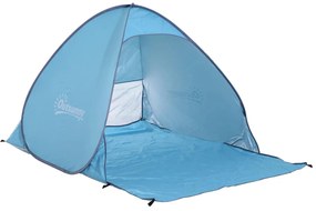 Outsunny Tenda de campismo para praia Campismo Piquenique Poliéster e Aço 200x150x119 cm Azul | Aosom Portugal