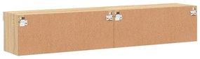 Móveis de TV com luzes LED 2 pcs 80x30x30 cm carvalho sonoma