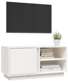 Móvel de TV 80x35x40,5 cm madeira de pinho maciça branco