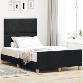 Cama de tecido preta vidaXL 120x200 cm