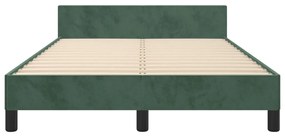 Estrutura de cama com colchão verde escuro 120x190 cm Veludo