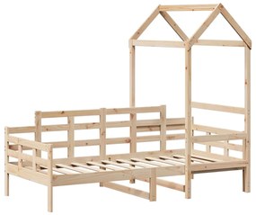 Sofá-cama com telhado 90x190 cm madeira de pinho maciça