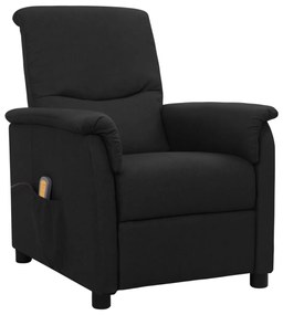vidaXL Poltrona de massagens tecido preto