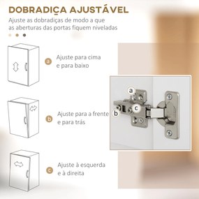 Armário de Cozinha com 4 Portas 1 Gaveta e Prateleiras Ajustáveis Anti-Tombo Armário de Cozinha Moderno 70,8x34x180 cm Branco