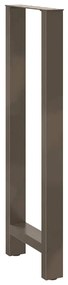Pés de mesa de bar em aço natural, 2 peças, 40x (110-111) cm, aço