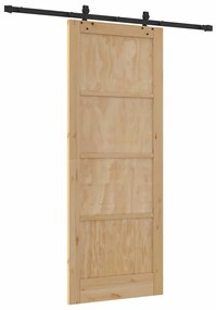 Porta Deslizante vidaXL com Conjunto de Ferragens 83x211 cm Madeira de