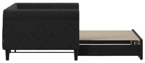Sofá-cama com gavetão 90x200 cm veludo preto