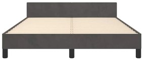 Estrutura de cama sem colchão 140x190 cm veludo cinzento-escuro