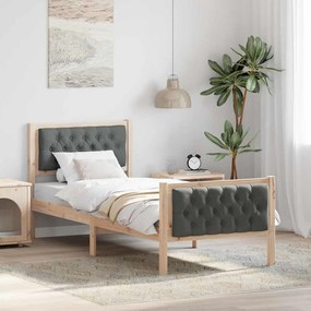 vidaXL Estrutura da Cama com cabeceira Cinza Escuro 75 x 190 cm