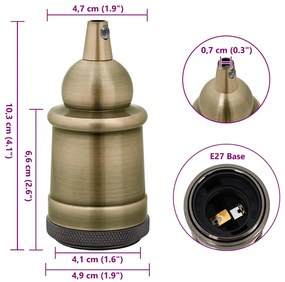 Casquilhos de lâmpadas 2 pcs Bronze E27