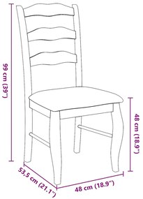 Cadeiras de jantar com almofadões 2 pcs madeira maciça branco