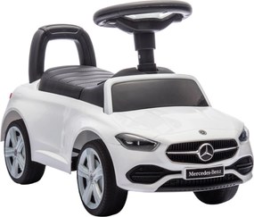 AIYAPLAY Mercedes-Benz C-Class Carro de empurrar com buzina, sons de motor, compartimento, para crianças 18-36 meses, Branco | Aosom Portugal