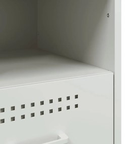 Mesas de cabeceira 2 pcs 36x39x50,5 cm aço branco