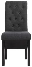 Cadeiras de jantar 2 pcs tecido cinzento-escuro