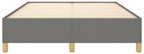 Estrutura de cama sem colchão 140x200 cm tecido cinzento-escuro