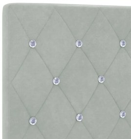 Cabeceira de LED em veludo cinza claro, 80 cm