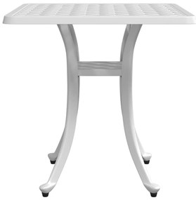 Mesa de jardim 53x53x53 cm alumínio fundido branco