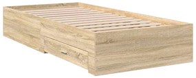 Cama vidaXL Sonoma Carvalho 90x190 cm Madeira Engenharia
