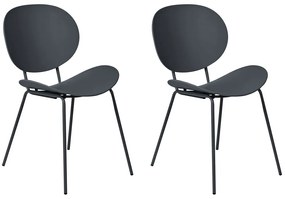 Conjunto de 2 cadeiras de jantar pretas SHONTO Beliani