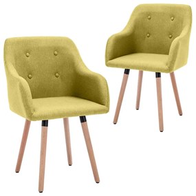 vidaXL Cadeiras de jantar 2 pcs tecido verde