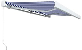 Toldo manual com caixa 450x300 cm azul e branco