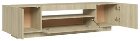 Móvel de TV com luzes LED 160x35x40 cm carvalho sonoma