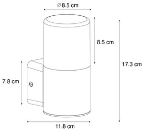 Candeeiro de parede moderno para exterior branco com abajur opala IP44 - Odense Moderno