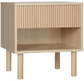 HOMCOM Mesa de Cabeceira Mesa de Noite com Gavetas e Nichos Mesa Auxiliar Estilo Moderno 47x47x50 cm Madeira Natural | Aosom Portugal