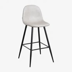 Banqueta Alta Glamm Em Couro Sintético Toupeira Claro & ↑75 Cm & Preto - Sklum