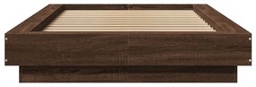Estrutura de cama 75x190 cm derivados madeira carvalho castanho