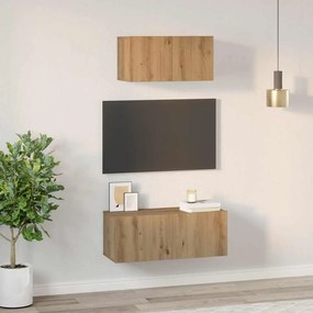 Conjunto de Estantes para TV 2 pcs carvalho artisiano
