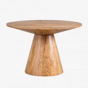 Mesa De Jantar Redonda Em Madeira De Acácia Weymar Madeira Natural & Ø120 Cm - Sklum