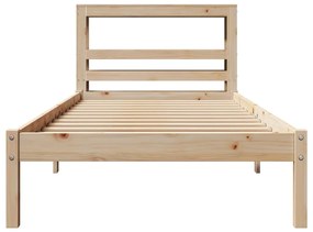 Cama sem colchão 75x190 cm madeira de pinho maciça
