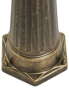 Lanterna de exterior clássica dourada antiga com vidro transparente 198cm IP44 - London