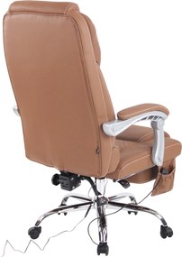 Cadeira de escritório Pacific com função de massagem castanho claro