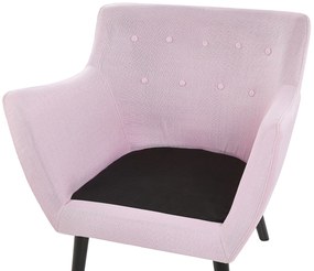 Poltrona tecido rosa e preto DRAMMEN Beliani
