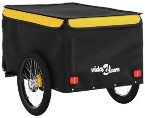 Reboque para bicicleta 30 kg ferro preto e amarelo