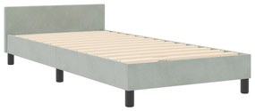 Estrutura da Cama vidaXL Cinzento claro 90x190 cm Veludo