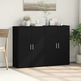 Aparadores 2 pcs 60x31x84 cm derivados de madeira preto