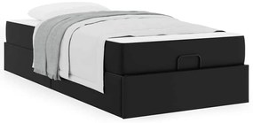 Estrutura de cama com colchão Preto 80 x 200 cm Couro sintético
