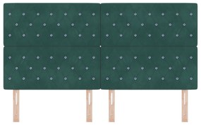 Cabeceira com Botão de Cristal Tufted Verde Escuro 180 cm Veludo