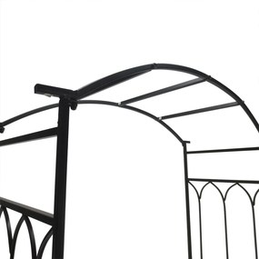 Arco de jardim com banco de metal suporte para plantas trepadeiras e r