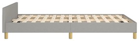 Estrutura de cama sem colchão 120x200 cm tecido cinzento-claro