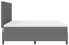 Cama Box Spring com Colchão Cinza Claro 200x200 cm Tecido de Corduroy