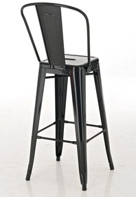 Banco de bar Aiden em metal 44 x 115 x 52 cm Preto