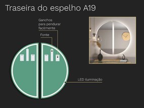 Espelho atípico com iluminação A19 L