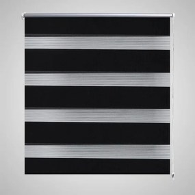 Estore de rolo 120 x 230 cm, linhas de zebra / Preto